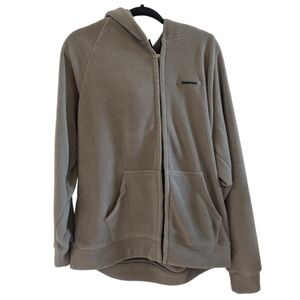 Fear of God Essentials Taupe Brown Fleece Full Zip Hoodie. Large